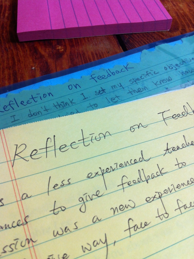 Teacher-trainees reflecting on the feedback process, and me giving them feedback on their feedback experience. #meta